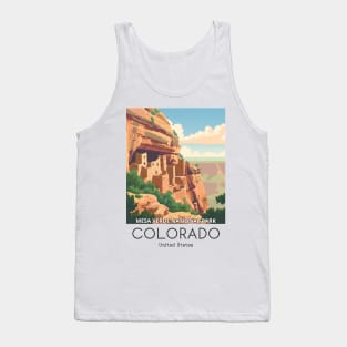 A Vintage Travel Illustration of Mesa Verde National Park - Colorado - US Tank Top